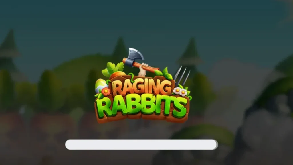 Tampilan visual slot Raging Rabbits dengan tema kelinci militer