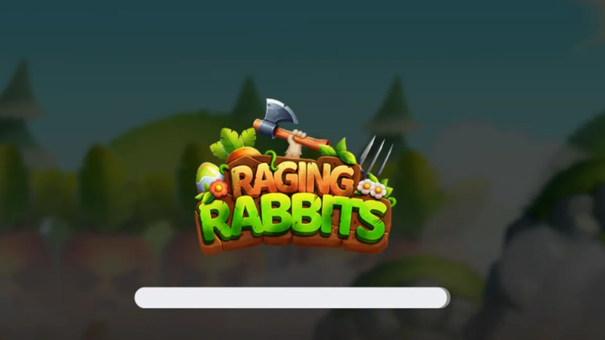 Tampilan visual slot Raging Rabbits dengan tema kelinci militer